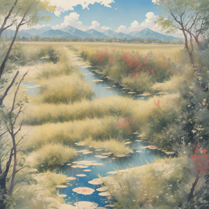 《桃花源记》北京林业大学外语学院译本,内含《桃花源记》AI绘画